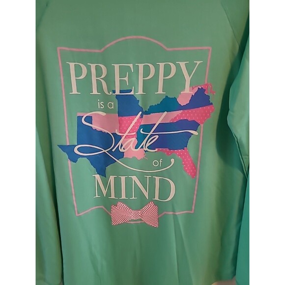 Women's Red Camel Teal Raglan Long Sleeve Tee Size S Southern-Prep Super Soft - Picture 1 of 6